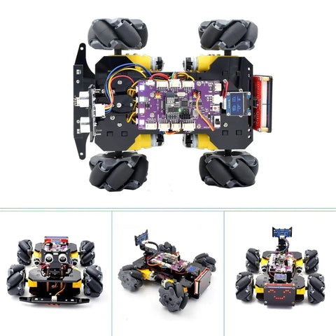 Mecanum Wheel Smart Car Kit For Arduino IDE Compatible By Adeept Hands On Learn To Code Robot with electronics and wheels visible