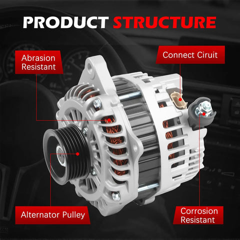 11273 Alternator Fits Ford Edge 2007 2014 Fusion 2010 2012 Taurus 2008 2012 Lincoln MKX 2010 2012 Lincoln MKS 2010 3.5L V6 OE Replacement Drop In Ready With OE Part Numbers 7T4Z10346A 8G1T10300AC 8G1Z10346A showing structure and parts