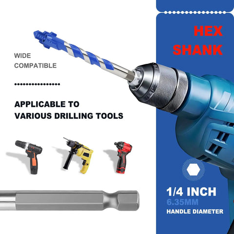 5 Pack 0.15625 Inch Diameter 3.75 Inch Masonry Drill Bits With Hex Shank for versatile drilling tools, water cooled