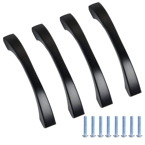 4 Pack Vintage Antique Black Drawer Pulls And Handles With 2-1/2 Inch Hole Center For Kitchen Cabinets, includes screws