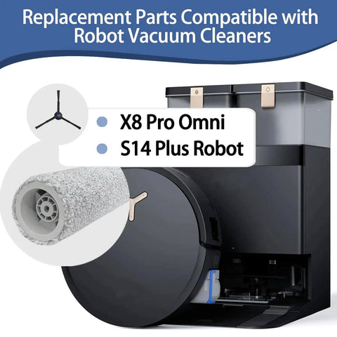 Replacement Accessories Kit For Ecovacs Deebot X8 Pro Omni Robot Vacuum Cleaner with roller mop and side brush details