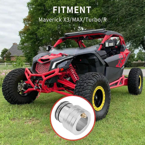 39mm Wheel Bearing Grease Tool For Can Am Maverick X3 And X3 Max Turbo RR 2017 2026 shown with a Maverick X3 vehicle on grass