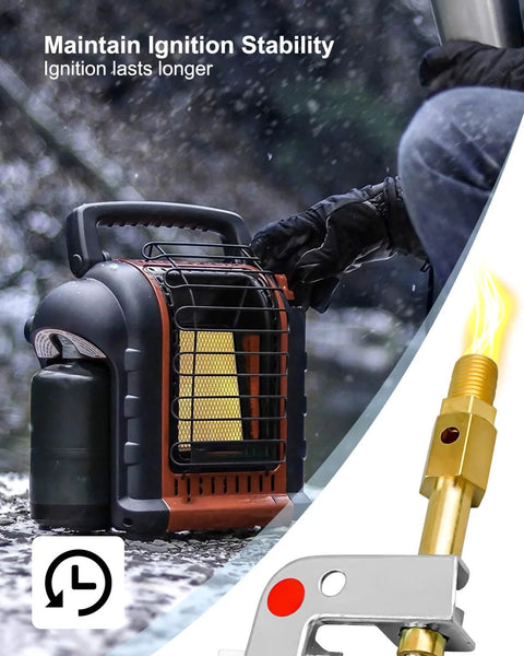 HUQUZN pilot assembly for Mr. Heater Buddy heater; portable black and orange propane heater