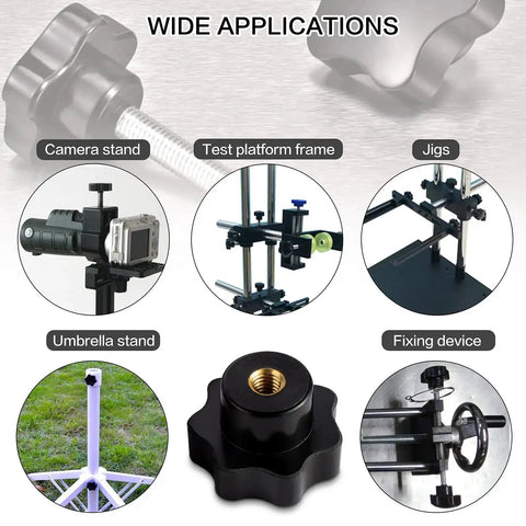 M6 7 Star Knob Knurled Clamping Knob Star Shape Plastic Hand Knobs 10 Pcs in various applications like camera stands and jigs