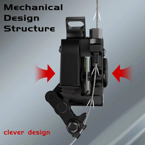 Black disc brake caliper for MTB/e-bike with cable-actuated mechanism (front view)