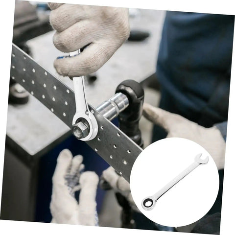 Using Compact Metric Ratcheting Wrench Set With Offset Mini Wrenches 12 Piece Swivel Head Handy Tools Kit for tight spots