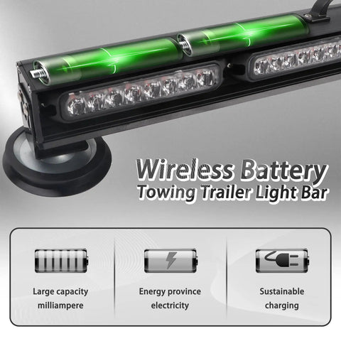 BELIFLY 23-inch wireless tow light bar, side view, magnetic base and LED modules