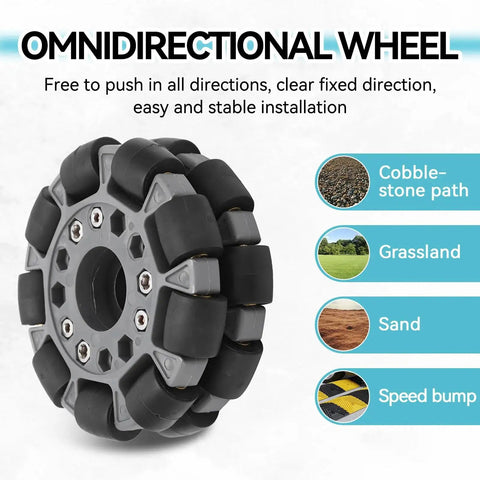 100mm Omnidirectional Wheel Set For Robots Ready To Roll With 360 Degree Rotation And 20kg Load Capacity