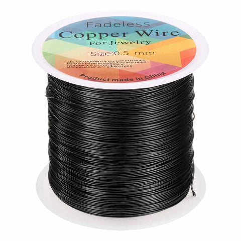 Black 24 Gauge Copper Craft Wire 203 Ft For Jewelry Making Beading Wrapping Tarnish Resistant Durable Wire For Repairs