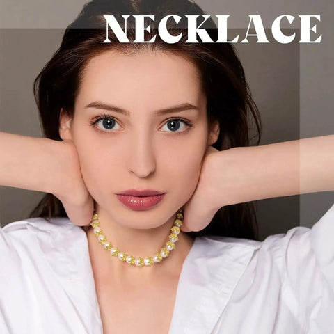 Woman wearing a necklace showcasing colorful beads; part of 200 Piece Mini Crown Charms For Jewelry Making Colorful Gold And Silver Mixed Metals Large Hole Spacer Beads Bulk Pack For DIY Crafts And Jewelry Projects Great For Bracelets Necklaces And Earrings