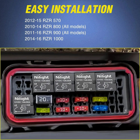 Installed 5 Pack 4 Pin SPNO Automotive Relay 20A Sealed, direct replacement for Polaris models in fuse panel