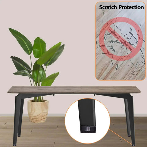 Table with 24 Pack M6 Thread Adjustable Furniture Levelers With Self Adhesive Felt Pads for scratch protection on hardwood floors.
