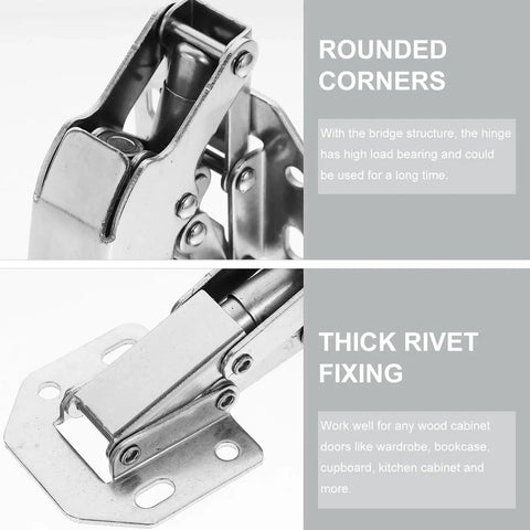 Heavy Duty Hydraulic Screw Hinges For Kitchen Cabinets Wardrobe Cupboard Doors With Soft Close And High Load Bearing Capacity Two Pack Easy Installation Bracket Screws Included