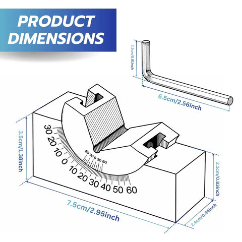 Illustration of Adjustable Angle V Block Milling Gauge Set Pro Grade Stainless Steel Micro High Precision Setup With Wrench