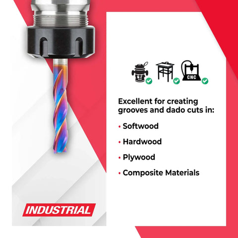Spektra Extreme Tool Life Solid Carbide CNC Down Cut Spiral Plunge Router Bit Three Flutes For Clean Plunges And Precision Cuts