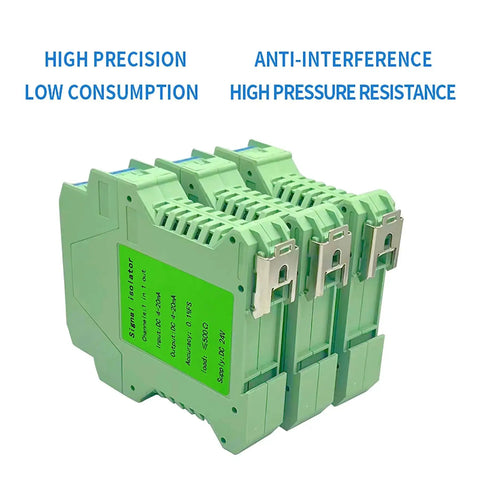 Ultra Slim Signal Isolator DC 24V For PLCs With Analog Output 4 20mA One In One Out Rail Mount Isolated Signal Conditioner