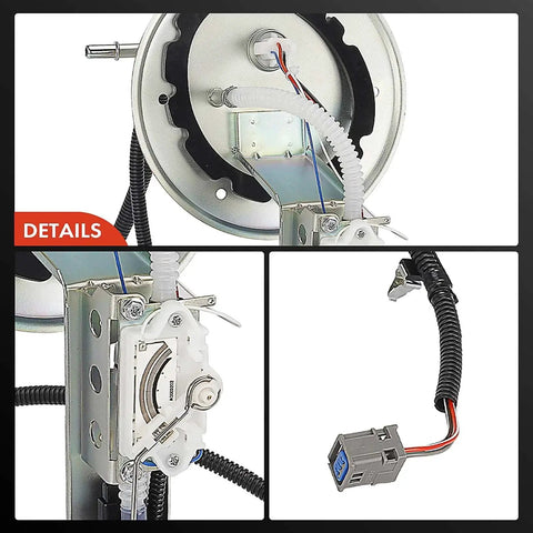 Plug And Play Electric Fuel Pump Assembly With Sending Unit Fits Ford Crown Victoria, Lincoln Town Car, Mercury Grand Marquis 2006 To 2010 V8 4.6L Replacement 6W1Z9H307A, showing details of wiring and components.