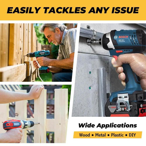 Multiple applications of self-tapping screws in wood and metal using power drills