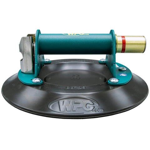9-Inch Metal Handle Suction Cup Lifter For Flat Surfaces, Heavy Duty 150 Lb, Red-Line Vacuum Indicator, Pro Grade Tool