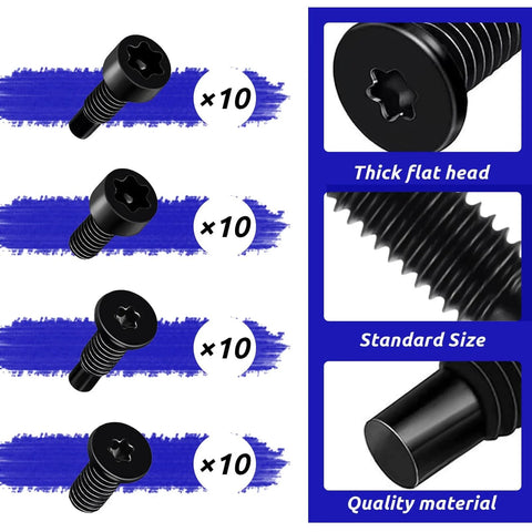 40 Piece Ring Doorbell Screw Set Four Types T6 Short T6 Long T15 Short And T15 Long For Video Doorbell And Doorbell Pro Replacement Security Screws No Fuss Home Maintenance With Quick Install, showing screw types and features.