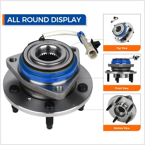 Front Pair 513179 Wheel Bearing Hub Assembly For Buick Cadillac Chevrolet Oldsmobile Pontiac Saturn Relay With ABS "All Round Display"