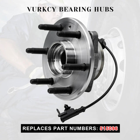 Front Wheel Bearing Hubs Assembly Set For 2007-2014 Chevy Cadillac GMC Trucks And SUVs, 6 Lug, 4WD Or AWD, With ABS