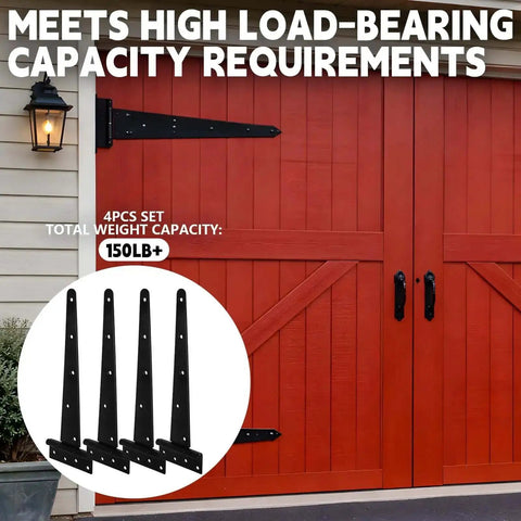 Sturdy 4 Piece 14 Inch Heavy Duty T Hinges Set For Shed Doors Barn Doors And Fence Gates Rust Resistant Wrought Iron Hardware