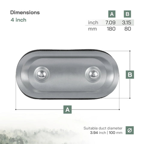 4-inch round duct access door, galvanized steel with EPDM gasket and mounting knobs