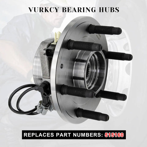 Front Wheel Bearing Hubs Assembly For 4x4 Trucks Six Lug ABS Ready Pair Fits Chevy Silverado 1500 Suburban Tahoe GMC