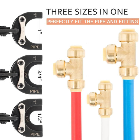 GIANNEER Push Fittings Removal Tool Three Size Disconnect Tongs One Half Inch Three Quarter Inch One Inch For PEX Copper CPVC