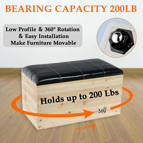4 Pack Ball Bearing Rollers 360 Degree Swivel Casters Self Adhesive Mini Caster Wheels used on wooden furniture