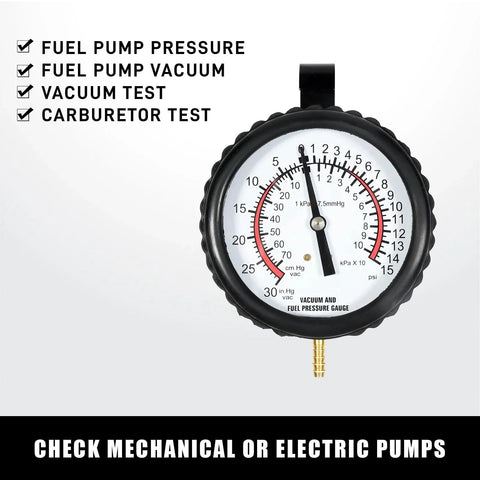All In One Six Piece Vacuum Pressure Gauge Kit For Carburetors And Vacuum Systems That Simultaneously Measures Carburetor Pressure