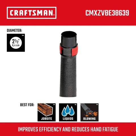 2-1/2 Inch Hose Grip Handle Wet Dry Vac Attachment With Bleeder Valve For Reducing Hand Fatigue, No-Fuss Industrial-Grade Design