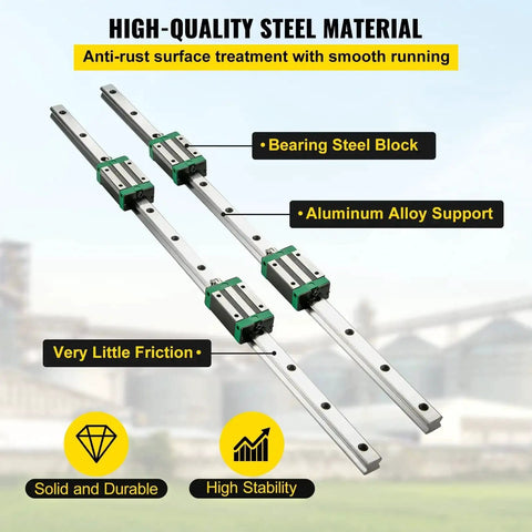 Two Piece Linear Rail Kit With Rails And HSR20 Bearing Blocks For DIY CNC Routers Lathes And Mills Linear Motion Slide System