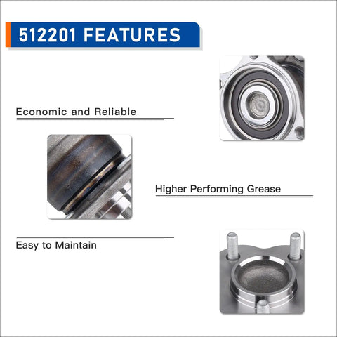 Set Of 2 Rear Wheel Bearing Hub Assemblies For Nissan Altima 2002 To 2006, Maxima 2004 To 2008, And Quest 2004 To 2009 With 5 Lug Pattern