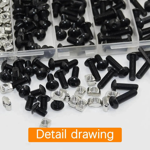 230 Pcs M5 T Nuts And T Slot Bolts Set With Hammer Head T Slot Nut And Hex Button Head Socket Cap Screws For 2020 Aluminum