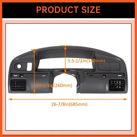 Ford Bronco And F Series Dash Panel Bezel Replacement 1992 1997 Gas Engine product size dimensions and details