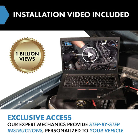 Laptop showing installation video for All In One Rear CV Axle Assemblies And Rear Wheel Bearing Hub Assemblies Kit For 2008 To 2013 Nissan Rogue