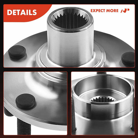Close-up of Two Front Wheel Bearing And Wheel Hub Kit With 5-Lug For Ford Transit Connect 2010 2011 2012 2013, Beefed-Up Load Capacity