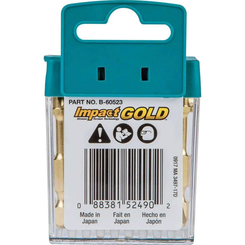 Pack of Impact Gold Phillips Number Two Bit For High Torque Impact Drivers, two-inch length, 15 pack, front view with label.