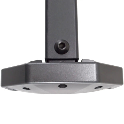 Close-up of Marine Swivel Tongue Jack for Trailers With Side Wind Handle 2000 Lb Capacity, focusing on base plate.