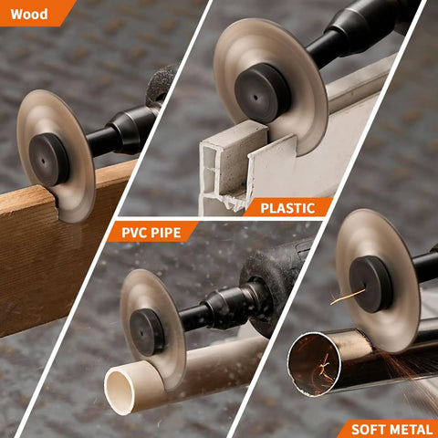 Two Inch Cut Off Wheel With One Quarter Inch Stem Mandrel For Die Grinder Or Drill, 100T, cutting wood, plastic, PVC, metal