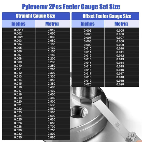 High Precision Pro Grade Feeler Gauge Set With 32 Straight Blades And 16 Offset Fillers Stainless Steel Dual Marked SAE And Metric