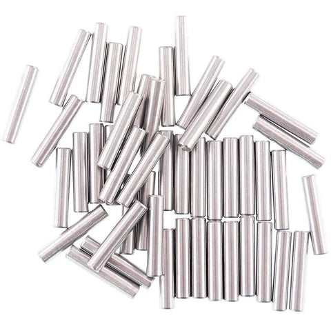 50-Piece 5x25mm Dowel Pins Stainless Steel Shelf Support Pegs For Cabinets And Furniture Built Tough With 304 Stainless Rust Resistant Easy Install Silver Tone Pin Rod Fasten Elements shown in pile.