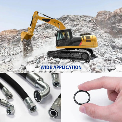 All In One Buna N 90 O Ring Seal Kit For Flat Face Hydraulic Fittings Packed 180 Pieces In Eight Sizes From One Quarter Inch To One And A Half Inches Total image