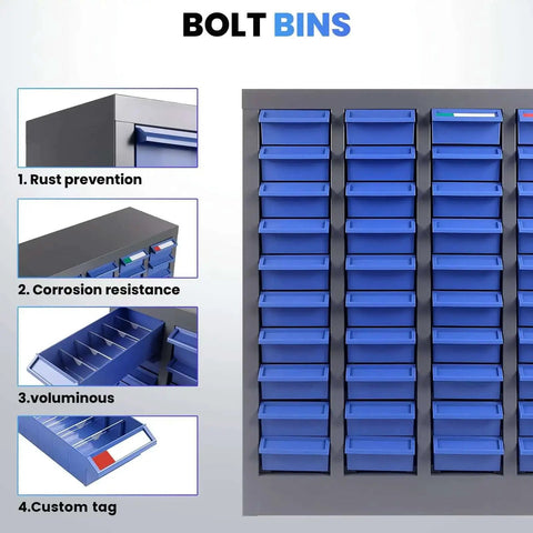 40 Drawer Metal Organizer Cabinet For Garage And Workshop Tough As Nails With Alloy Steel Frame Durable ABS Drawers