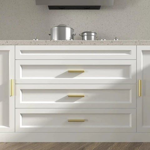 White kitchen cabinets with Gold Finish Adjustable Drawer Pulls 10 Pack For Kitchen Cabinets With Unlimited Hole Spacing From 1 To 4 Inches