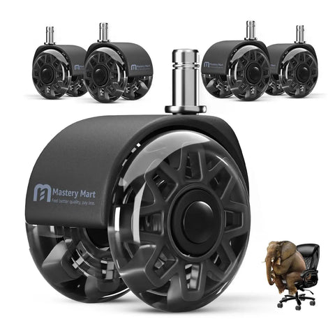 2.5 Inch Heavy Duty Office Chair Caster Wheels Set For Carpet And Hardwood Floors Universal 11x22mm Fits 99 Percent Of Chairs