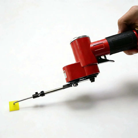 90 Degree Pneumatic Polisher Kit With Reciprocating Air Grinder Sander And 5 Rubber Buffing Heads for precision metal polishing.