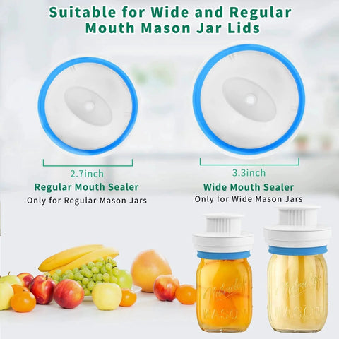 Mason Jar Sealer Kit For FoodSaver Vacuum Sealer Regular And Wide Mouth Jar Sealing Attachment With Accessory Hose Compatible